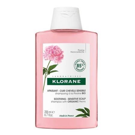 Klorane Soothing Shampoo szampon z organiczną piwonią 200ml