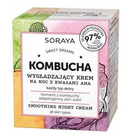 Kombucha wygładzający krem na noc z kwasami AHA 75ml