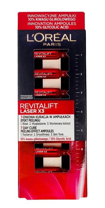 L'OREAL Revitalift Laser X3 7-dniowa kuracja w ampułkach efekt peelingu 7x1,3ml