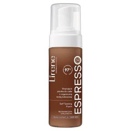 Lirene Perfect Tan brązująca pianka do ciała z organiczną wodą kokosową Espresso 150ml