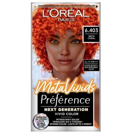 L'oreal Preference MetaVivids farba do włosów 6.403 Meta Coral