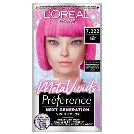 L'oreal Preference MetaVivids farba do włosów 7.222 Meta Pink