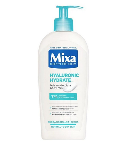 MIXA Hyaluronic intensywnie nawilżające mleczko do ciała 400ml