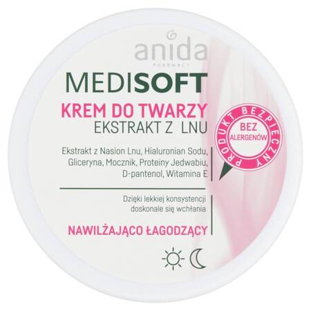 Medisoft nawilżająco-łagodzący krem do twarzy ekstrakt z lnu 100ml