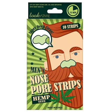 Men’s Nose Pore Strips oczyszczające plastry na nos dla mężczyzn Hemp Seed 10szt.