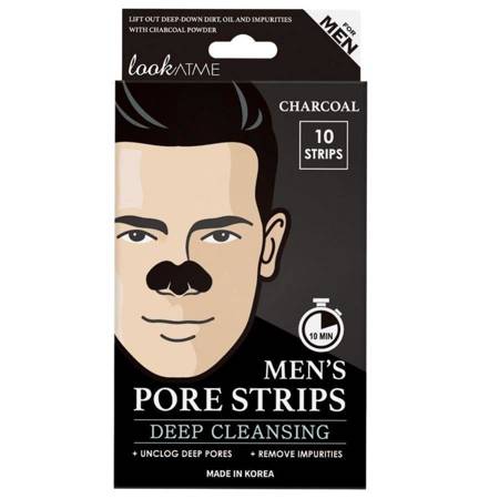 Men's Pore Strips oczyszczające plastry na nos dla mężczyzn Charcoal 10szt.