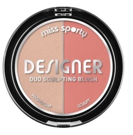 Miss Sporty Designer Duo Sculpting Blush róż do konturowania policzków 100 Peachy 9g