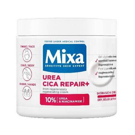 Mixa Urea Cica Repair+ regenerujący krem do twarzy dłoni i ciała 400ml