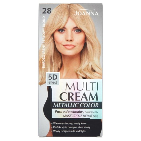 Multi Cream Metallic Color farba do włosów 28 Bardzo Jasny Perłowy Blond