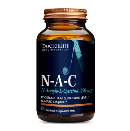 N-A-C n-acetylo-l-cysteina 250mg suplement diety 60 kapsułek