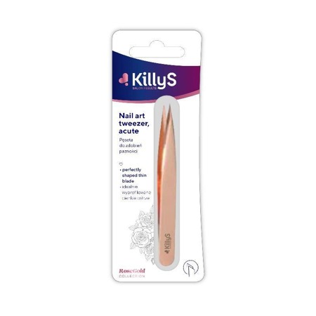 Nail Art Tweezer pęseta do zdobień paznokci Rose Gold