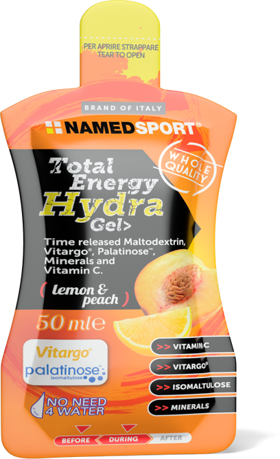 Namedsport Total Energy Hydra Gel Żel węglowodanowy 50 ml o smaku brzoskwini z cytryną