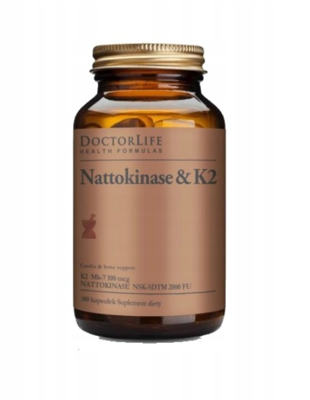 Nattokinase & K2 K2 Mk-7 100mg suplement diety 60 kapsułek