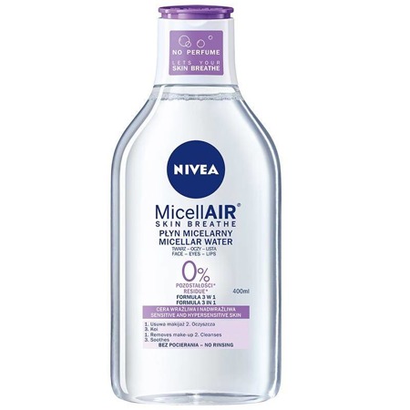 Nivea MicellAir Skin Breathe płyn micelarny do cery wrażliwej i nadwrażliwej 400ml