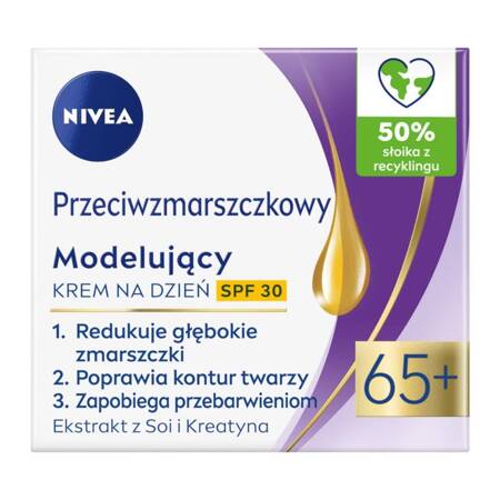 Nivea Przeciwzmarszczkowy + Modelujący krem na dzień SPF30 65+ 50ml