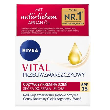 Nivea Vital Przeciwzmarszczkowy odżywczy krem na dzień SPF15 50ml