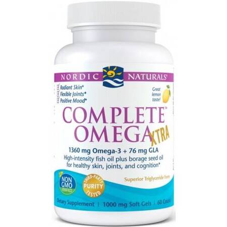 Nordic Naturals Complete Omega Xtra 1360mg 60 kapsułek miękkich o smaku cytrynowym