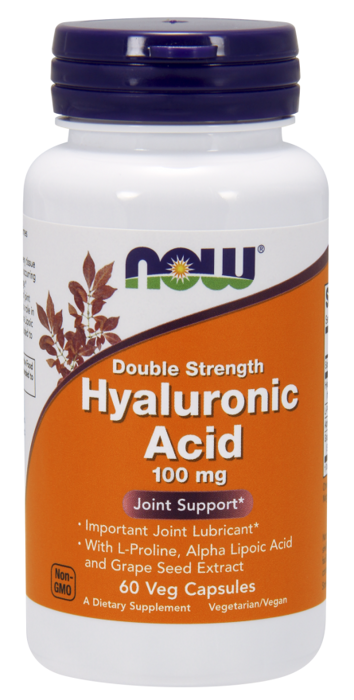 Now Foods Kwas hialuronowy Hyaluronic Acid Double Strength 100mg 60 kapsułek wegańskich