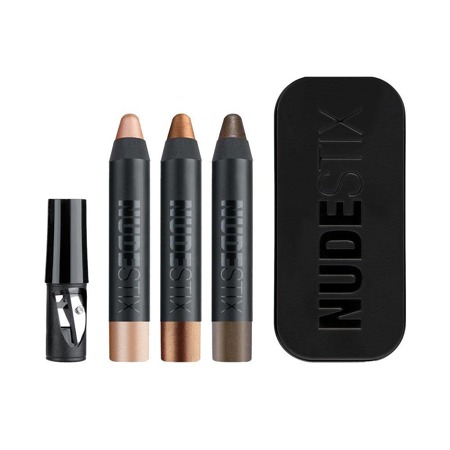 Nude Metallic Eye Mini zestaw cieni do powiek w kredce Burnish + Smoke + Nudity 3x2.5g