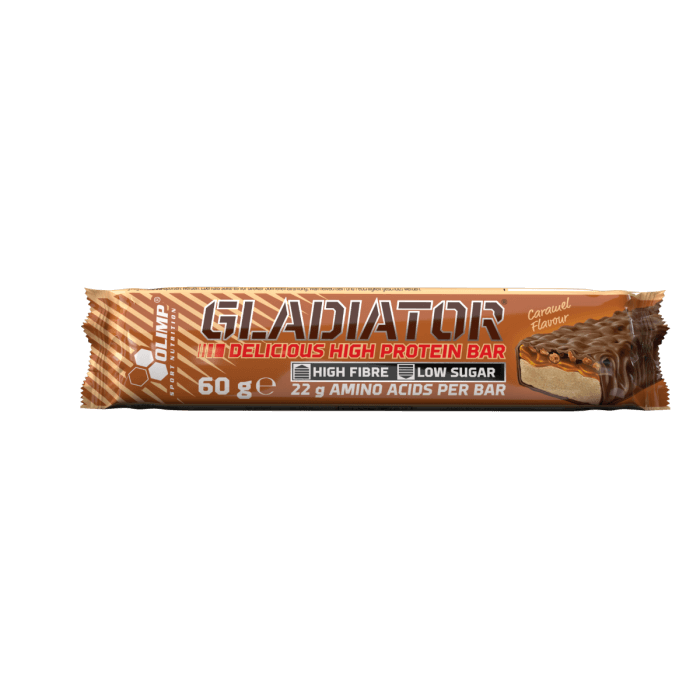 Olimp Baton Wysokobiałkowy Gladiator 60g o smaku karmelowym