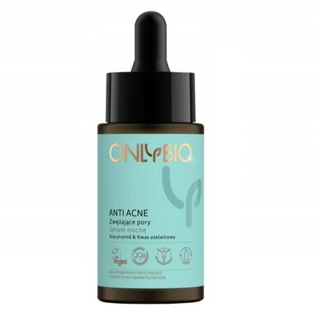 OnlyBio Anti Acne serum zwężające pory serum nocne Niacynamid & Kwas Azelainowy 30ml