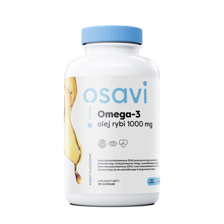 Osavi Omega 3 Olej Rybi 1000 mg 180 kapsułek o smaku cytrynowym