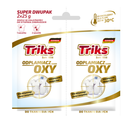 Oxy odplamiacz do tkanin białych w proszku 2x25g