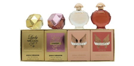 Paco Rabanne: Lady Million Edp 5ml + Lady Million Empire Edp 5ml + Olympea Edp 6ml + Olympéa Legend Edp 6ml