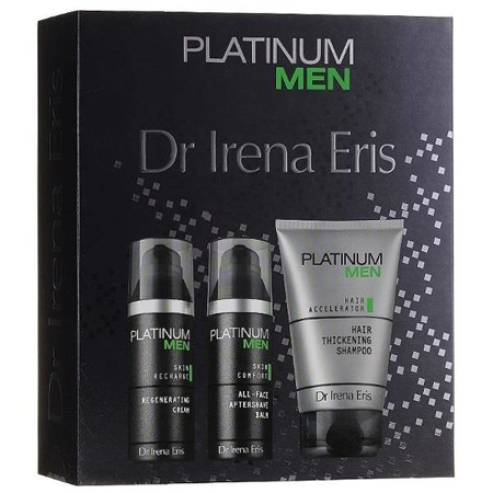 Platinum Men zestaw nawilżający balsam po goleniu 50ml + krem regenerujący do twarzy na dzień i na noc 50ml + szampon zagęszczający włosy 125ml