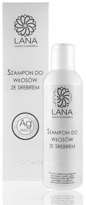 Preparat ze srebrem Ag 999,9 Szampon do włosów 200ml Lana Luxury Cosmetics