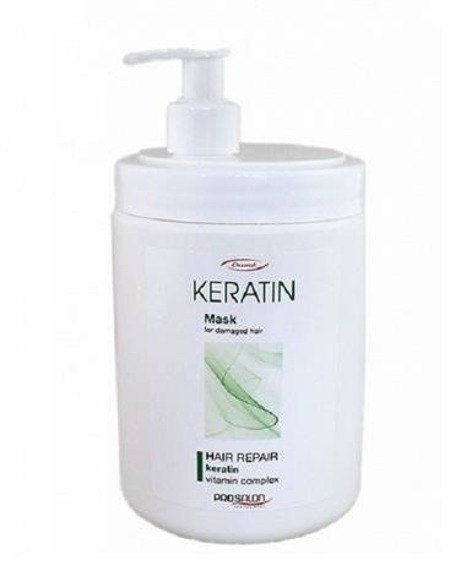 Prosalon Keratin Hair Repair Vitamin Complex Mask For Damaged Hair intensywnie odbudowująca maska z keratyną do włosów matowych. zniszczonych i osłabionych zabiegami fryzjerskimi 1000g