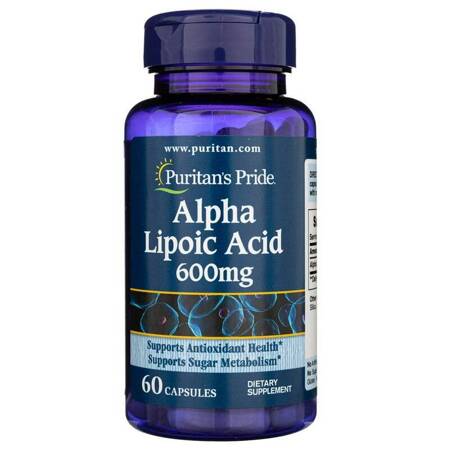 Puritan&#039;s Pride Alpha Lipoic Acid (Kwas Alfa Liponowy ALA) 600 mg 60 kapsułek