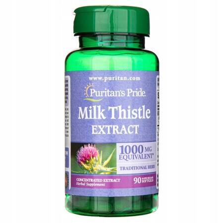 Puritan&#039;s Pride Milk Thistle extract (Ostropest plamisty) 1000mg 90 kapsułek