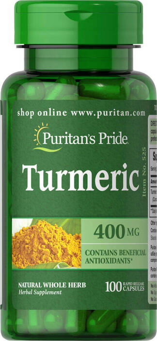 Puritan&#039;s Pride Turmeric (Kurkuma) 400 mg 100 kapsułek