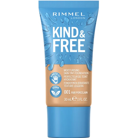 RIMMEL Kind & Free Skin Tint Moisturising Foundation 001 Fair Porcelain 30ml