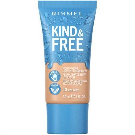 RIMMEL Kind & Free Skin Tint Moisturising Foundation 010 Rose Ivory 30ml