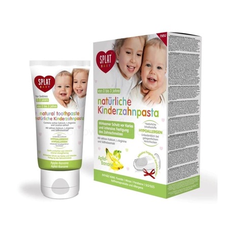 SPLAT Baby Natural Toothpaste For Babies 0-3 Years With Toothbrush Apple & Banana 40ml