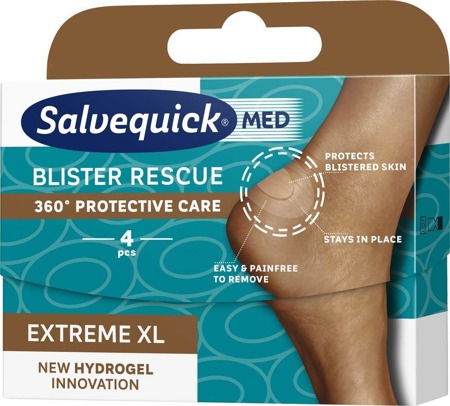 Salvequick Blister Rescue Extreme XL hydrożelowe plastry na pęcherze 4szt.