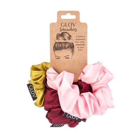 Scrunchies zestaw gumek do włosów Dark Pink 3szt