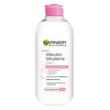 Skin Naturals mleczko micelarne 3w1 do skóry suchej i wrażliwej 400ml