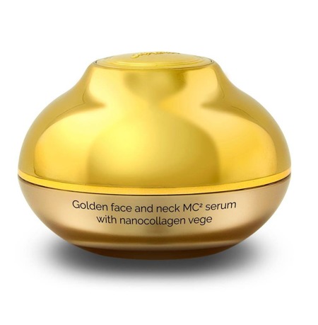 SkinLed Golden Face And Neck MC2 Serum With Nanocollagen Vege kolagenowe złote serum do twarzy z mikromasażerem refill 30ml