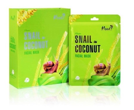 Snail Coconut Facial Mask maska w płachcie ze śluzem ślimaka i ekstraktem z kokosa dla cery suchej 8+2szt 38g