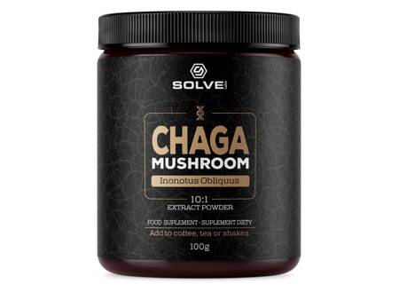 SolveLabs Chaga (Błyskoporek Podkorowy) 10:1 Mushroom Powder 100g