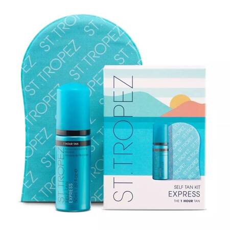 St. Tropez Self Tan Express zestaw ekspresowa samoopalająca pianka 50ml + rękawica