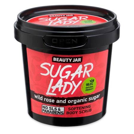 Sugar Lady zmiękczający scrub do ciała z dziką różą i organicznym cukrem 180g