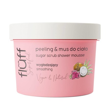 Sugar Scrub Shower Mousse wygładzający peeling & mus do ciała Malina i Kokos 200ml