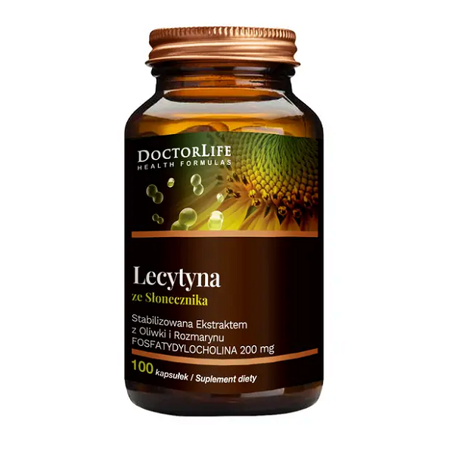 Sunflower Lecithin lecytyna słonecznikowa 1200mg suplement diety 100 kapsułek