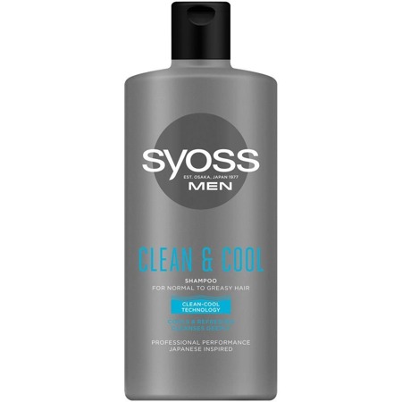 Syoss Men Clean & Cool Shampoo szampon do włosów normalnych i przetłuszczających się 440ml