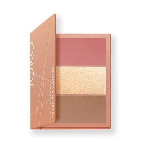 Touch The Illusion Contouring Palette paletka do konturowania twarzy 3w1 03 Peach 3x3.5g