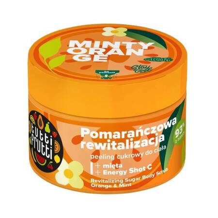 Tutti Frutti rewitalizujący peeling cukrowy do ciała Pomarańcza i Mięta + Energy Shot C 300g